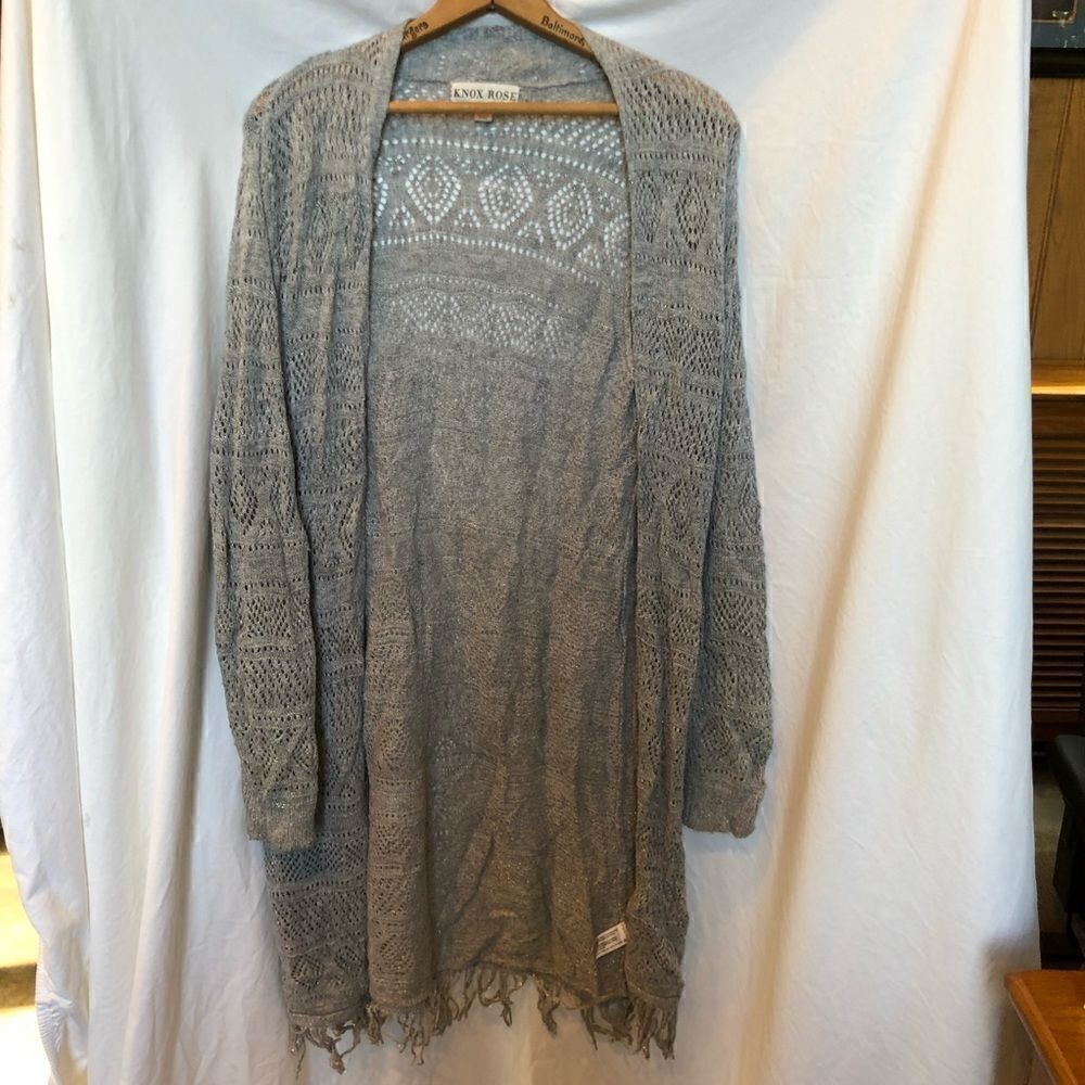 Knox Rose Long Shawl Gray Medium